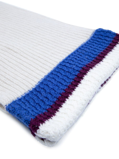 Shop Pringle Of Scotland Tipped Wool-cashmere Scarf In Weiss