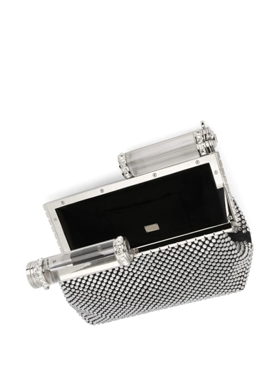 Dolce & Gabbana Bubu Crystal-embellished Clutch In Grey