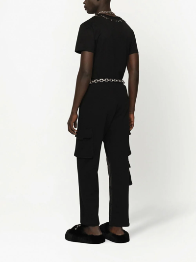 DOLCE & GABBANA SAFETY-PIN EMBELLISHED COTTON T-SHIRT 