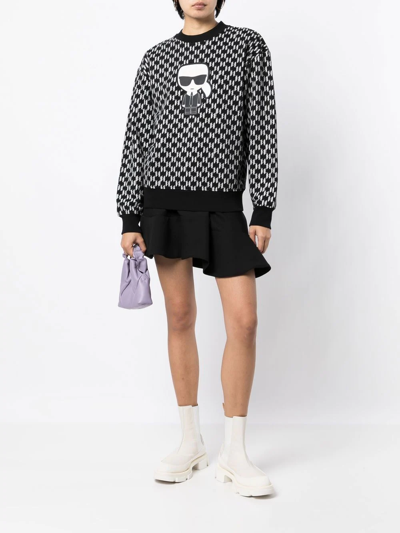 Shop Karl Lagerfeld Karl-patch Monogram Sweatshirt In Black