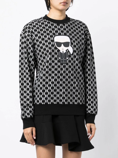 Shop Karl Lagerfeld Karl-patch Monogram Sweatshirt In Black