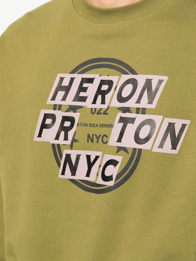 Shop Heron Preston Graphic-print Cotton Sweatshirt In Grün