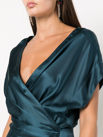 Shop Michelle Mason Draped-detail Mini Dress In Blue