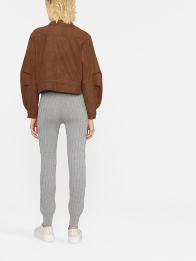 Shop Peserico Cable-knit Drawstring Track Pants In Grau