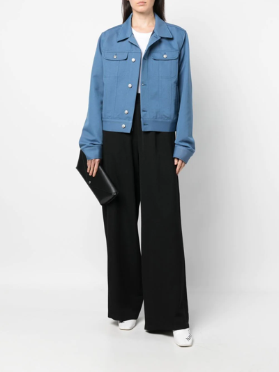 Mm6 Maison Margiela Button-down Fitted Jacket In Blau