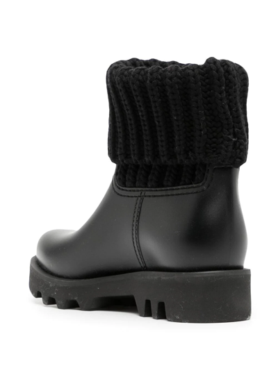Shop Moncler Ginnette Leather Ankle Boots In Schwarz