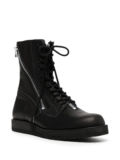 Shop Yohji Yamamoto Zip-fastened Combat Boots In Black