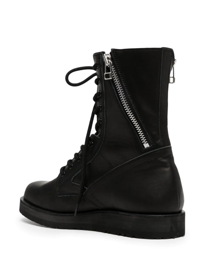 Shop Yohji Yamamoto Zip-fastened Combat Boots In Black