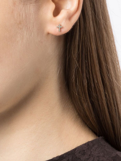 Stolen Girlfriends Club Stolen Cross Sterling-silver Earrings In Silber