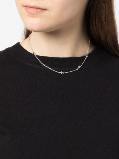 Shop Stolen Girlfriends Club Stolen Cross Choker Necklace In Silber