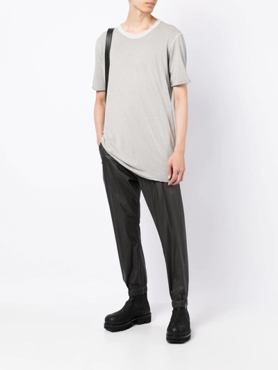 Shop Boris Bidjan Saberi Round-neck Cotton T-shirt In Grey