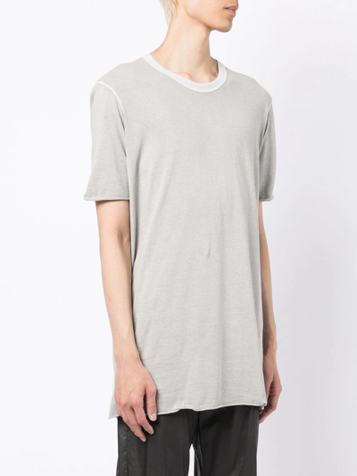 Shop Boris Bidjan Saberi Round-neck Cotton T-shirt In Grey