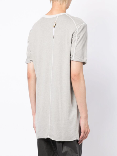 Shop Boris Bidjan Saberi Round-neck Cotton T-shirt In Grey