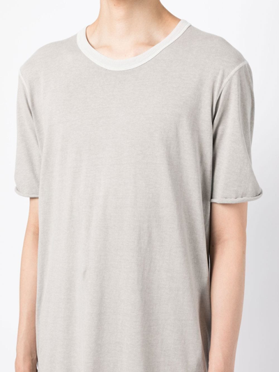 Shop Boris Bidjan Saberi Round-neck Cotton T-shirt In Grey