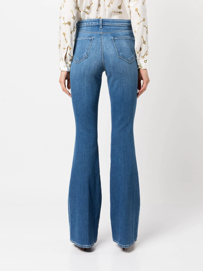 Shop L Agence Bell High-rise Flared Jeans In Blau