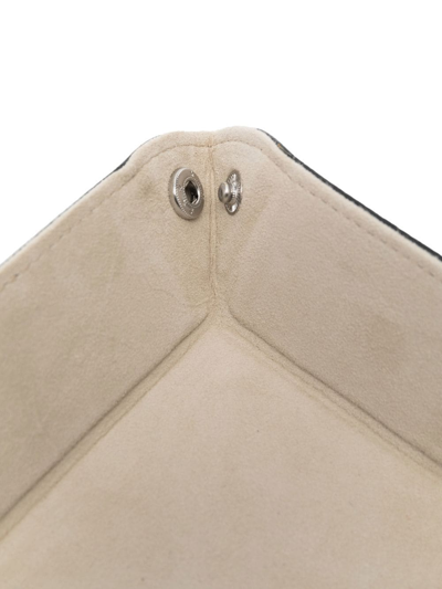 Aspinal Of London Pebbled Leather Tidy Tray In Schwarz