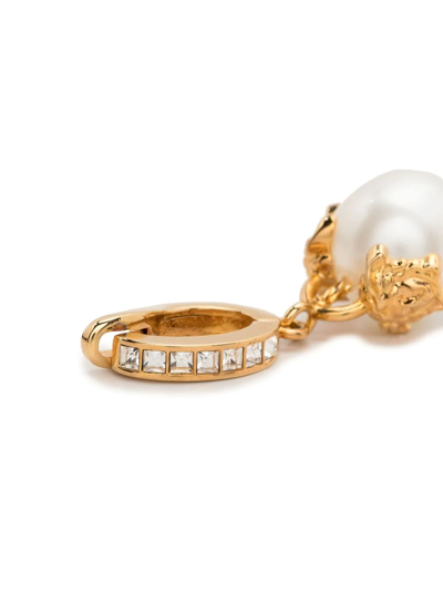 Versace Crystal-embellished Drop Earring In Gold