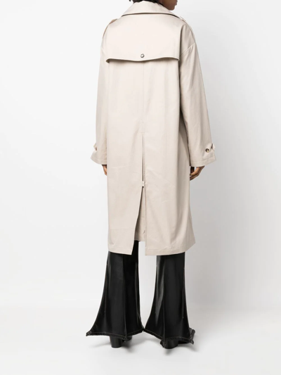 Shop Coperni Cut-out Trench-coat In Nude