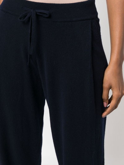 Lisa Yang Drawstring Tapered Cashmere Trousers In Blau