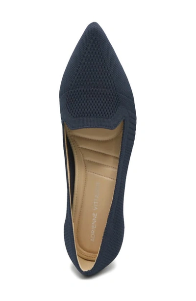 Shop Adrienne Vittadini Pointed-toe Pump In Navy Fly Knit