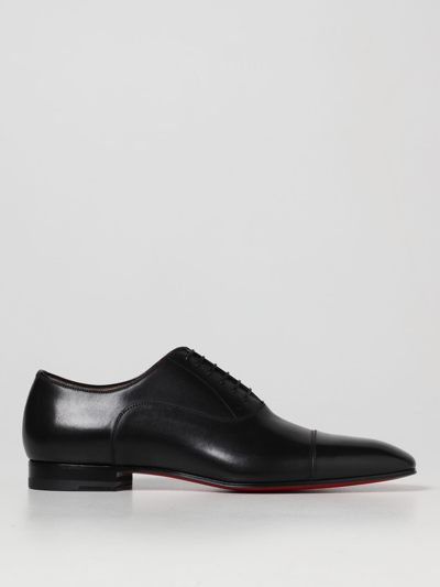 Shop Christian Louboutin Greggo Leather Lace-up Shoes In Black