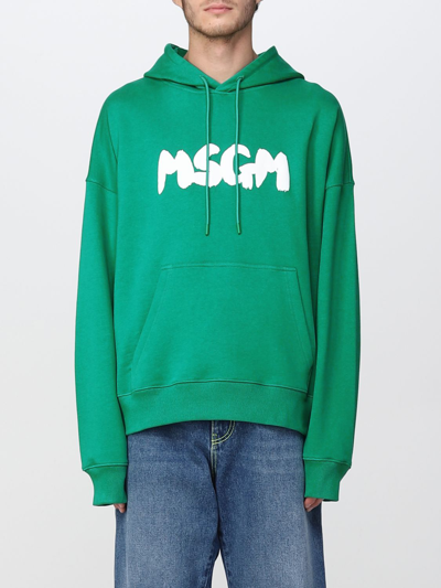 Shop Msgm Sweatshirt  Men Color Green