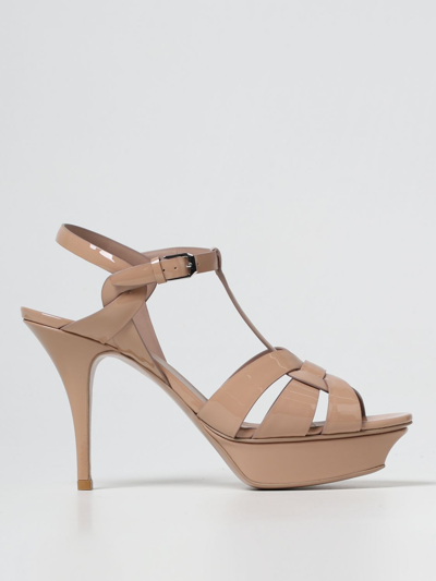 Shop Saint Laurent Heeled Sandals  Woman Color Nude