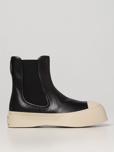 Shop Marni Flat Ankle Boots  Woman In Black