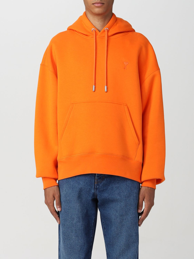 Shop Ami Alexandre Mattiussi Sweatshirt Ami Paris Men Color Orange