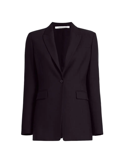 Shop Another Tomorrow Women's Core Single-breasted Merino Wool Jacket In Navy