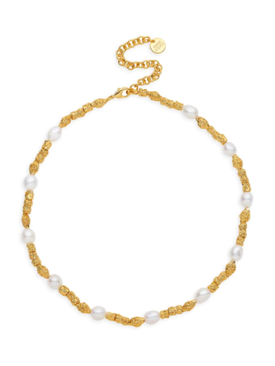 Shop Amber Sceats Women's Leia 24k-gold-plated & 8mm Cultured Freshwater Pearl Beaded Necklace