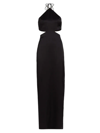 Shop Amanda Uprichard Women's Akron Silk Cut-out Maxi Dress In Black
