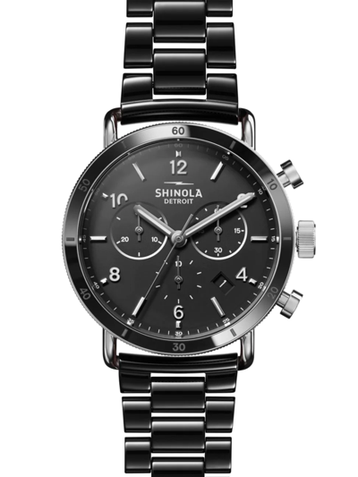 Shop Shinola Men's Canfield Sport Stainless Steel & Ceramic Watch In Black