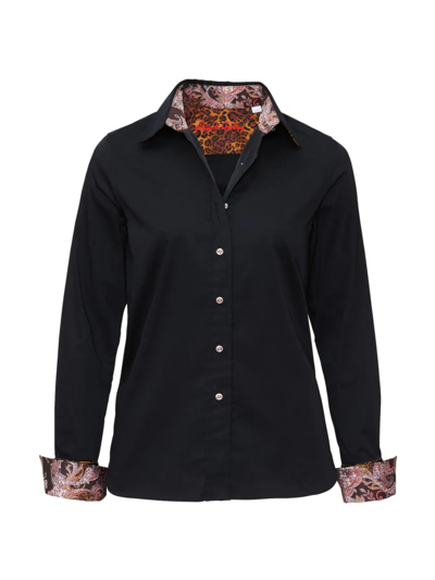 Shop Robert Graham Women's Priscilla Button-front Shirt In Black