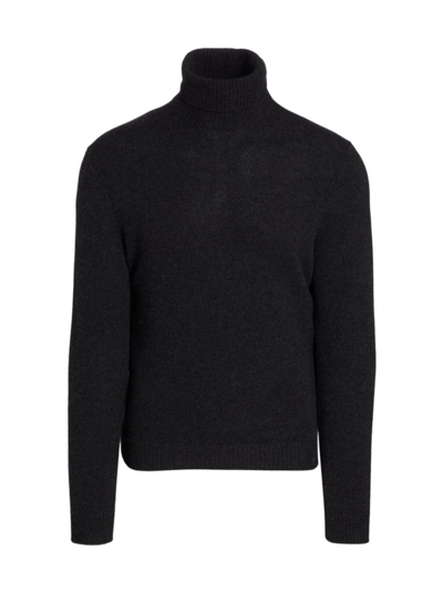 Shop Ralph Lauren Purple Label Men's Turtleneck Cashmere Sweater In Charcoal Melange