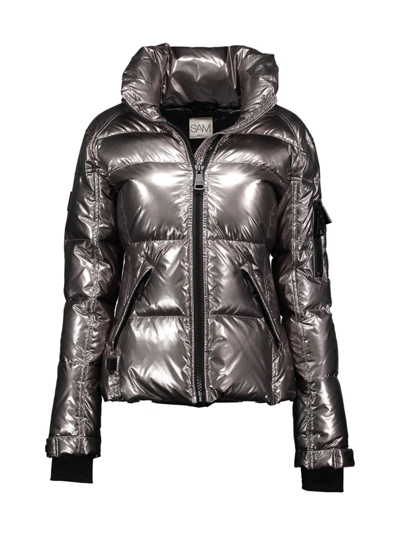 Shop Sam Women's Freestyle Down Puffer Jacket In Gunmetal