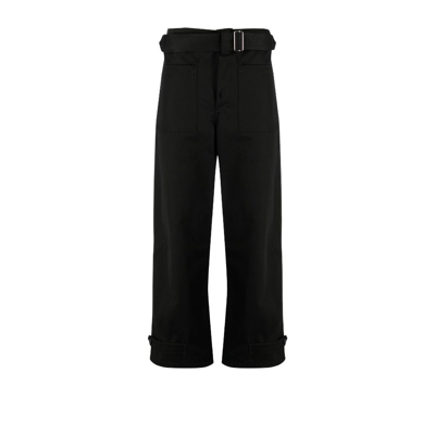 Shop Alexander Mcqueen Black Belted Trousers