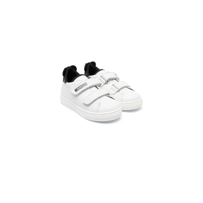 Shop Moschino White Teddy Bear Leather Low-top Sneakers