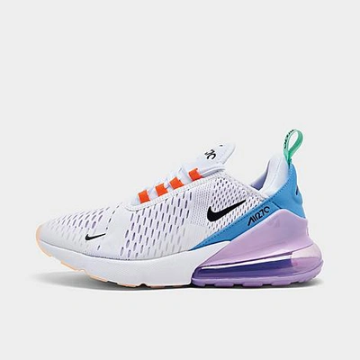 Shop Nike Women's Air Max 270 Casual Shoes In White/safety Orange/green Glow/black