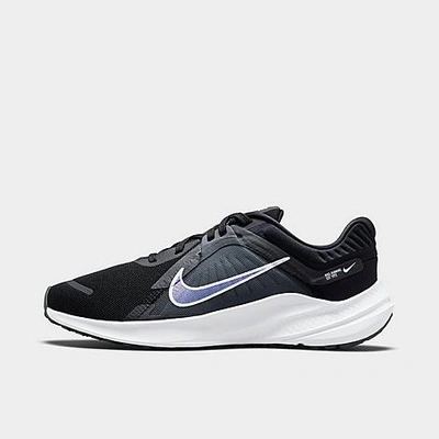 Nike Women's Quest 5 Road Running Shoes In Black/white/iron Grey/dk Smoke Grey