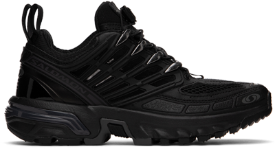 Salomon Acs Pro Advanced Rubber-trimmed Mesh Sneakers In Black/black/black