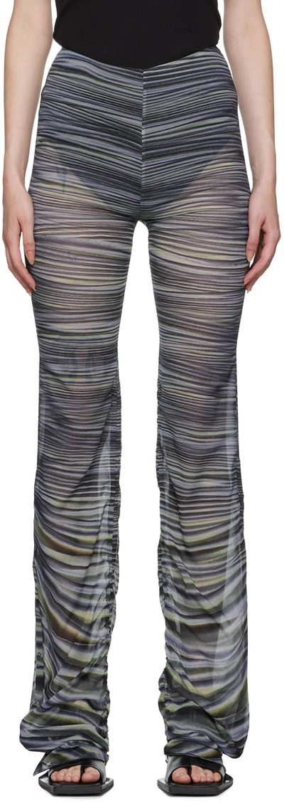 Dion Lee Blue Drape Print Gather Pants In Hyperreal