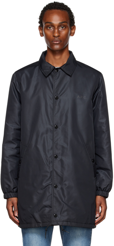 Shop Apc Black Matteo Coat In Lzz Black