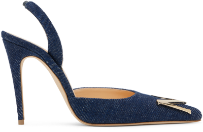 Shop Magda Butrym Indigo Denim Heels In Towar