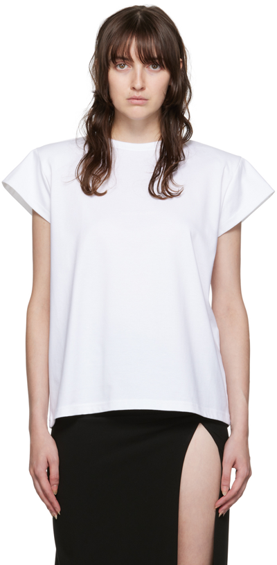 Shop Magda Butrym White Shoulder Pads T-shirt