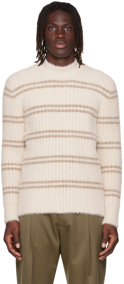 Shop Jacquemus Beige 'la Maille Pescadou' Sweater In Light Beige