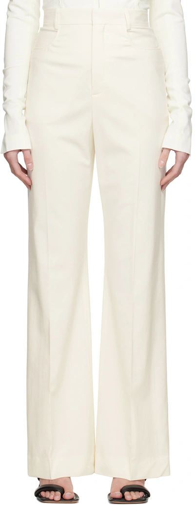 Shop Jacquemus Off-white Le Papier 'le Pantalon Sauge' Trousers In 110 Off-white