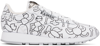 REEBOK WHITE EAMES EDITION LEATHER CLASSIC SNEAKERS 