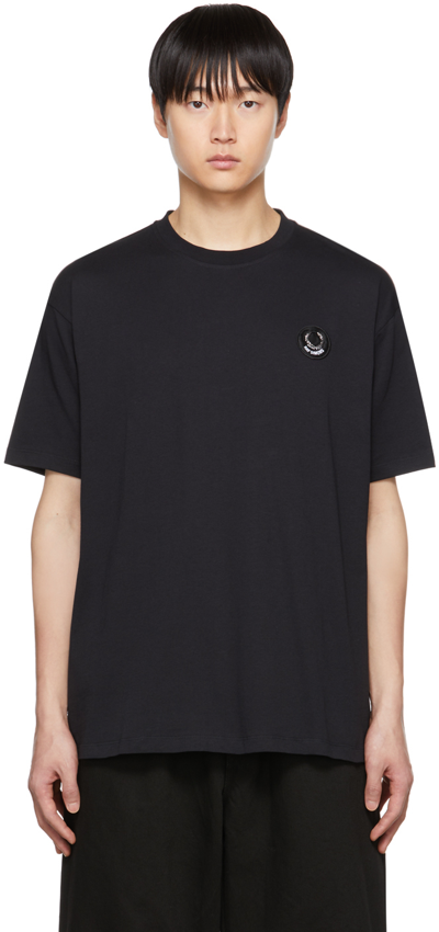 Shop Raf Simons Black Fred Perry Edition Oversized T-shirt In 102 Black