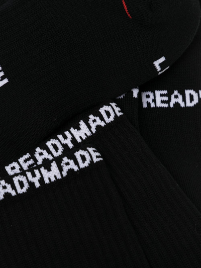 Readymade Pack-of-three Logo Socks In Black
